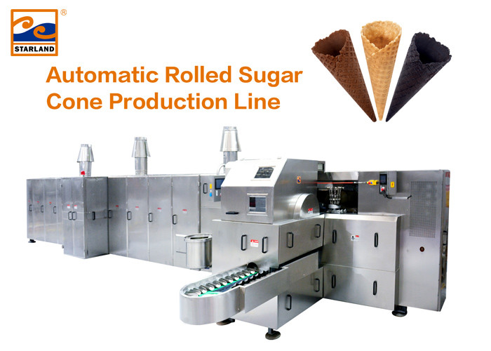 سیستم تولید گاز خط تولید مخروط شکر اتوماتیک / دستگاه پخت مخروطی یخ ساز