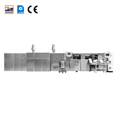 خط تولید رول تخم مرغ کنترل شده توسط PLC 1.5KW رول وافل خودکار برای ماشین پخت