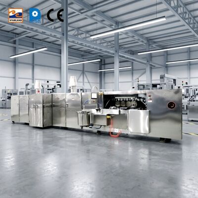 1.5kw مشخصات موتور اصلی خط تولید بیسکویت وفر مواد فولاد ضد زنگ مجهز به پشتیبانی فنی ویدئویی