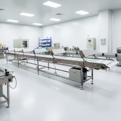 منبع تغذیه نوار نقاله خنک کننده مارشالینگ، مهندسی شده برای فرآوری مداوم مواد غذایی