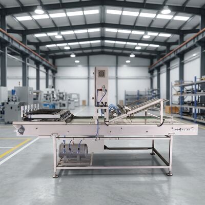Automatic Cone Sleeving Device For Production Lines Operation In Food Processing Industries